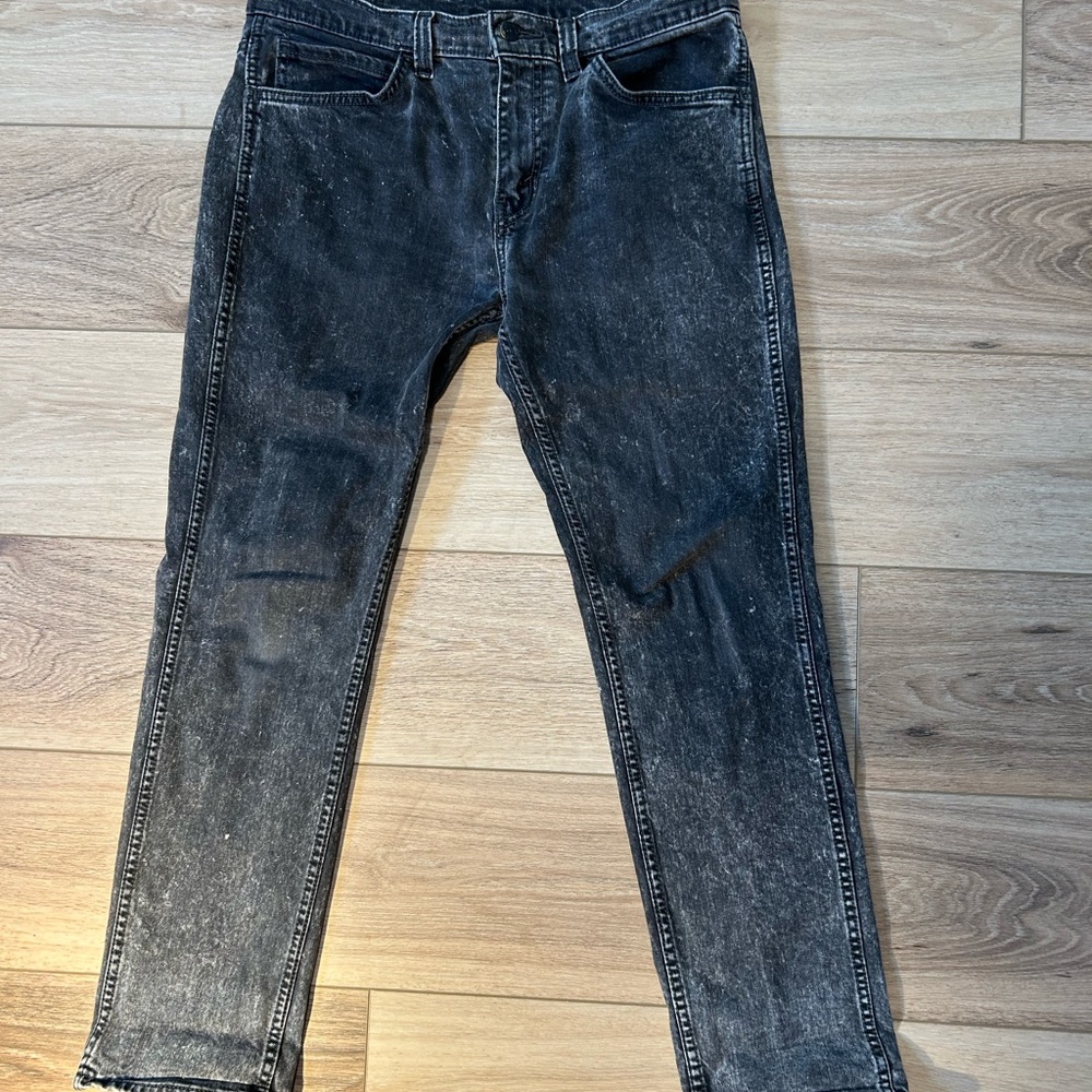Levis - Men's Acid Wash Black Jeans- 32W x 30L
